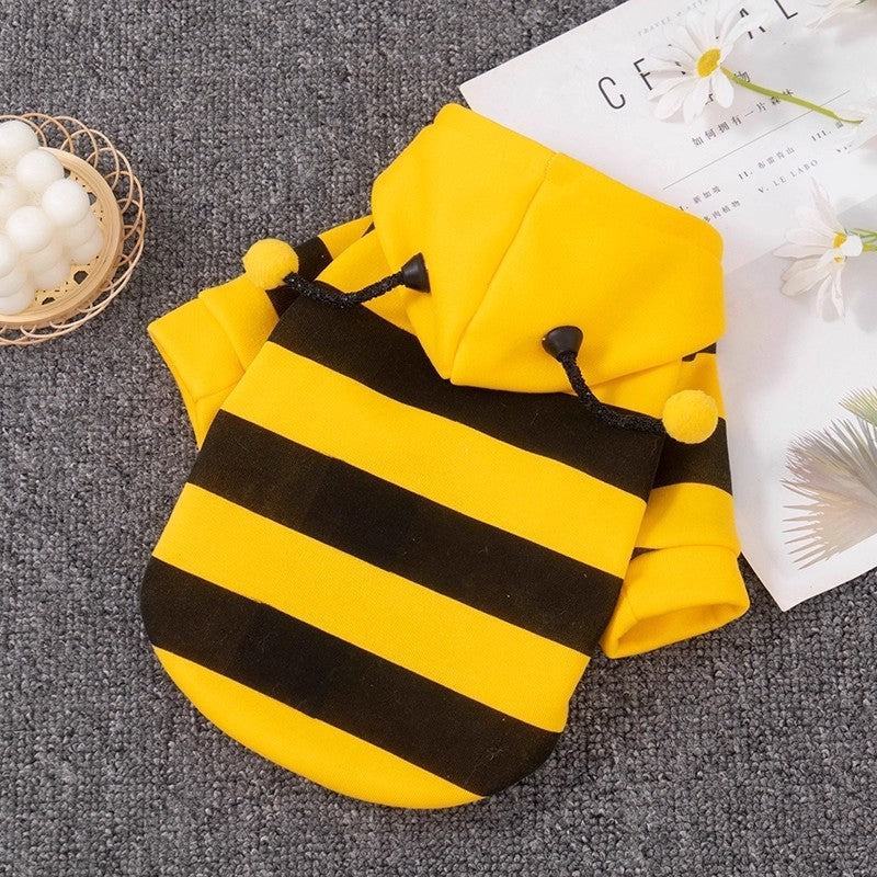 Yellow bee style fleece dog coat, in Yellow, sizes Small to Extra Large, image 9