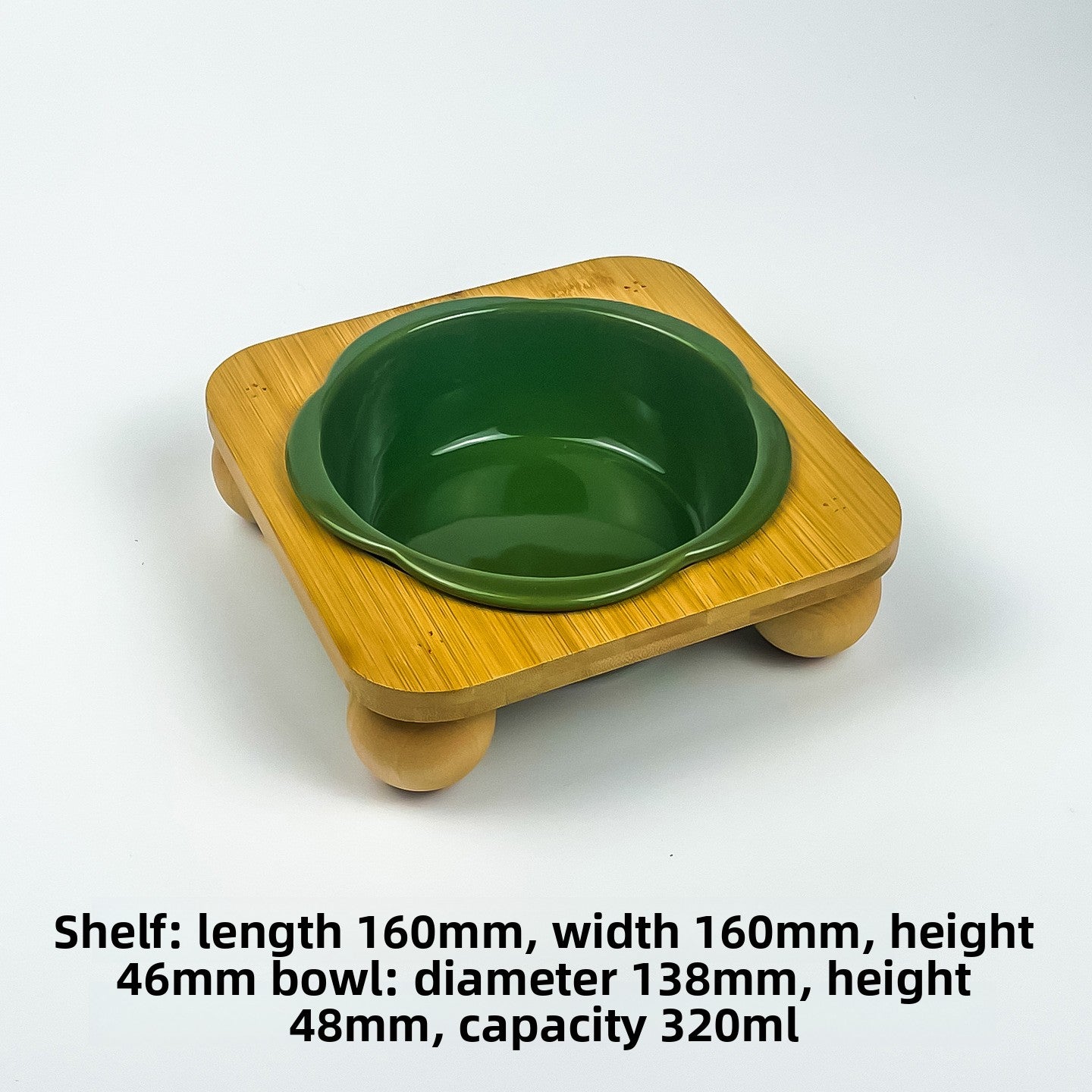 Slanted Ceramic Cat Bowl with Flower Design and Optional Stand for Neck Comfort