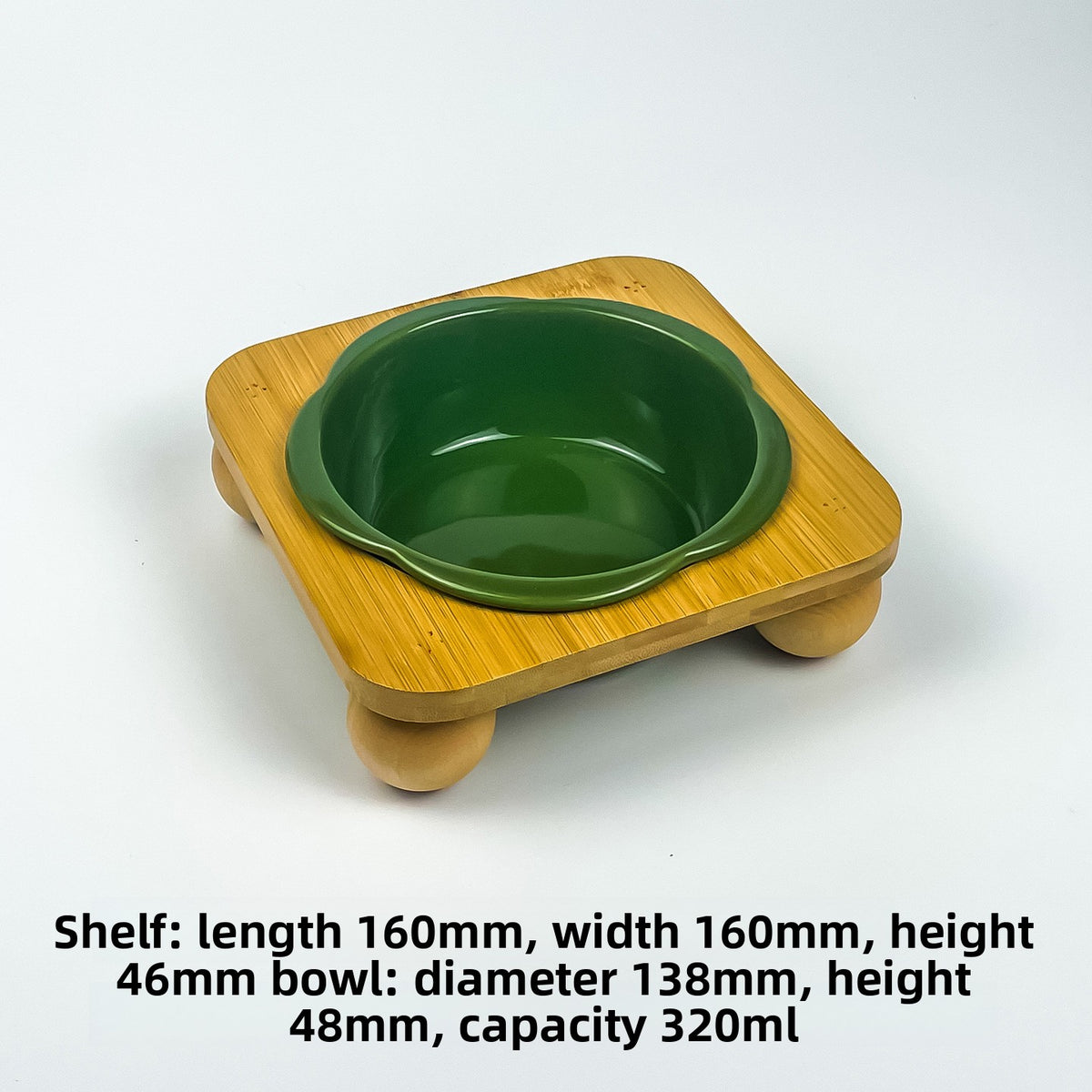 Slanted Ceramic Cat Bowl with Flower Design and Optional Stand for Neck Comfort