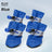 Anti-slip waterproof dog shoes with reflective strips in Blue Thick Plush, side view