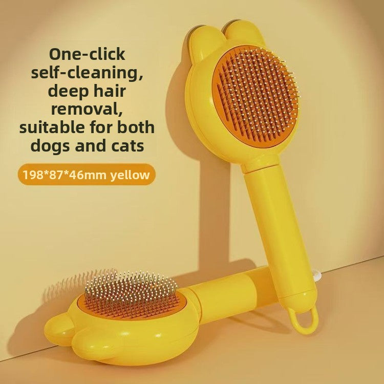 Bunny Ear Self-Cleaning Slicker Brush for Cats and Dogs, Massage