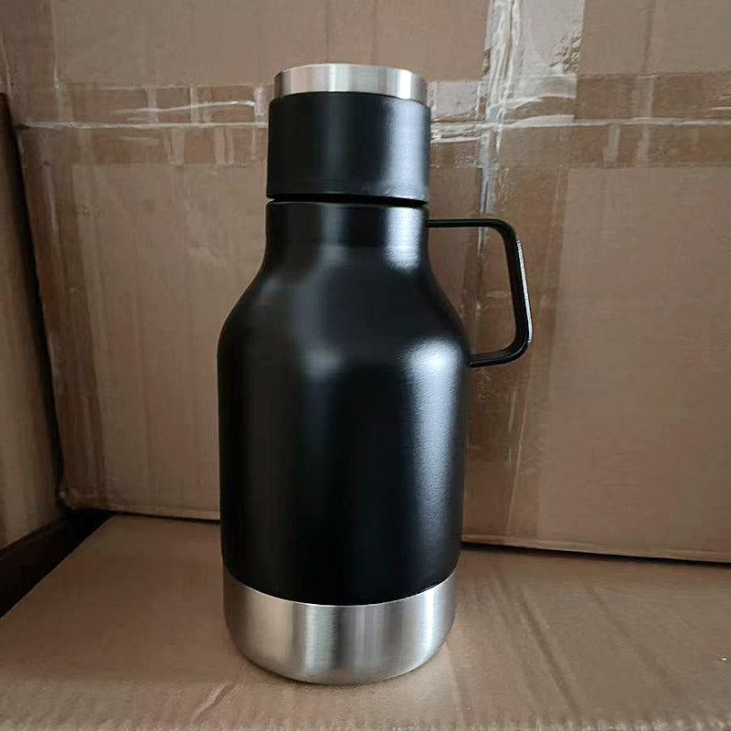 40oz Stainless Steel Insulated Pet Water Bottle with Cup Lid and Bowl Base, 1200ml