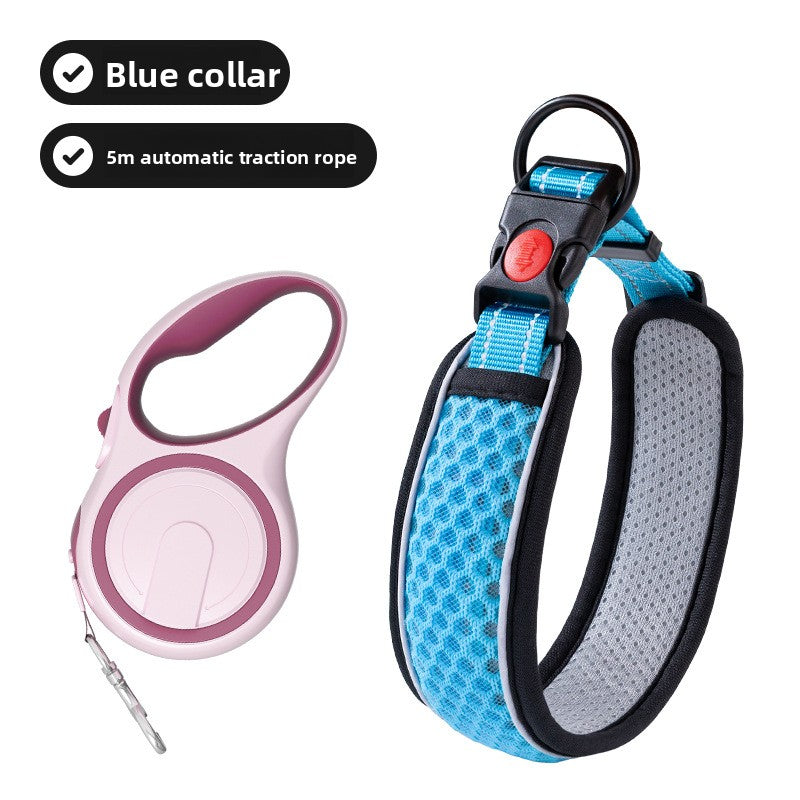Adjustable dog collar with optional lead, 4 sizes available
