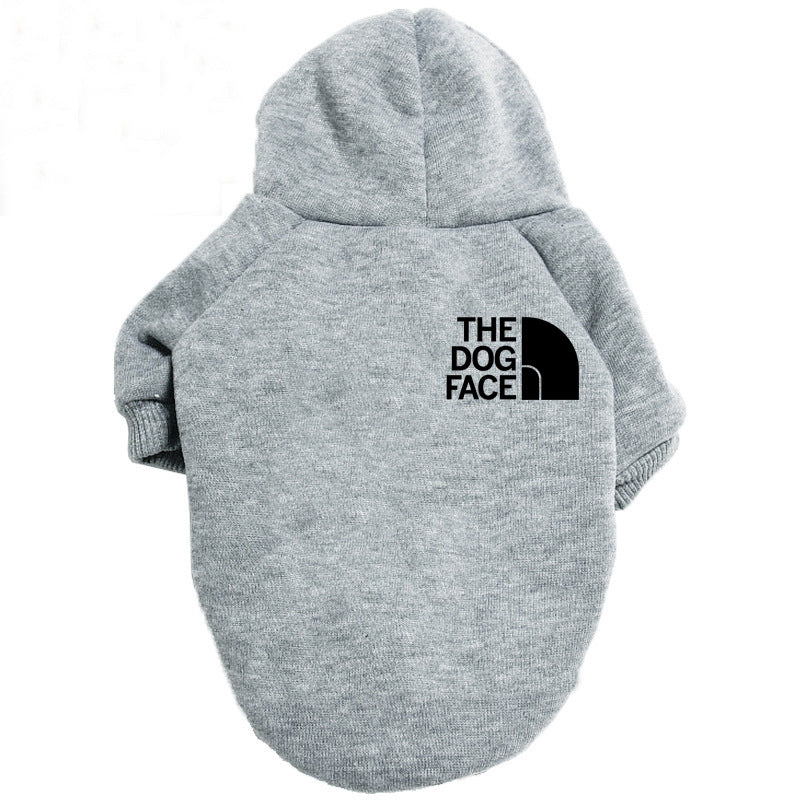 Dog face print sweatshirt for dogs in Pink with Small Label, close-up detail