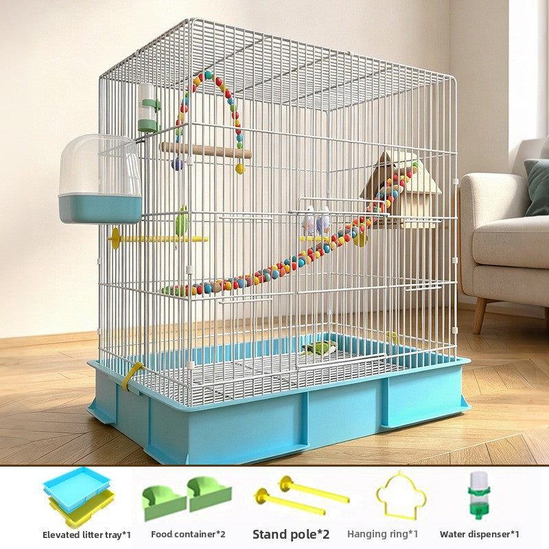 Iron bird cage for budgies and cockatiels in black or white, view 24
