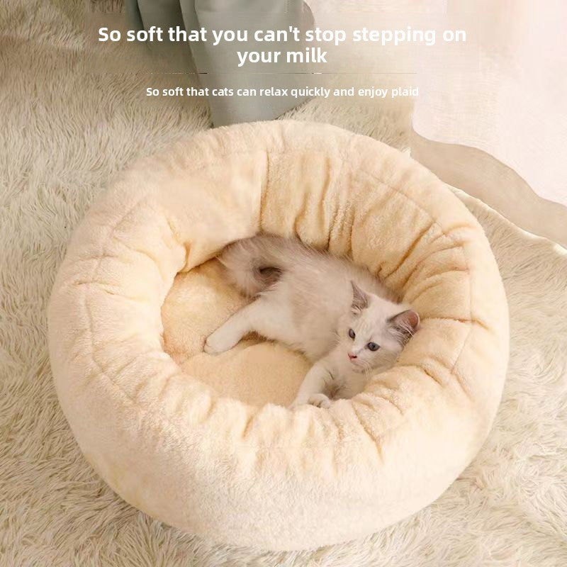 Round arctic velvet pet nest mat, photo 3 of 14