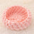 Soft velvet hand-woven round knot pet bed in Pink, size 35cm