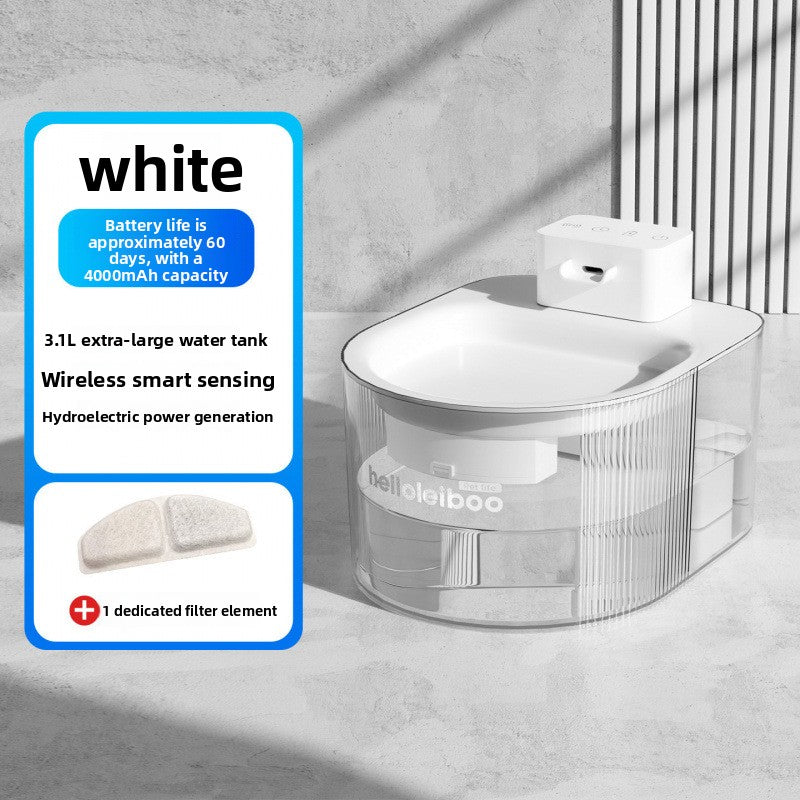 Wireless Pet Water Fountain with 4000mAh Battery, 60 Days Use and Stainless Steel Option