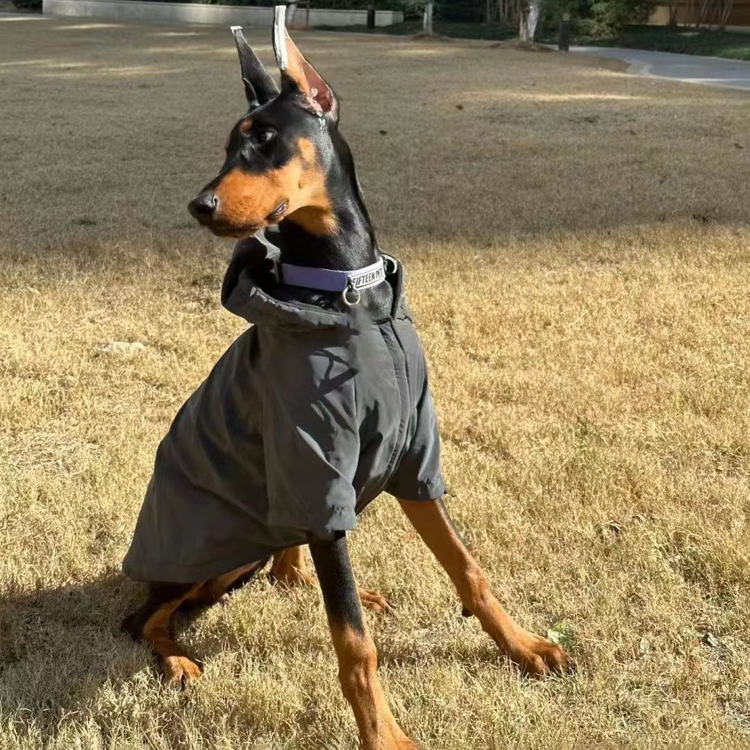 Black reflective hooded jacket for large dogs, in Black, sizes 3XL to 7XL, image 3