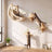 Wooden wall-mounted cat moon bed and star platforms, main product photo