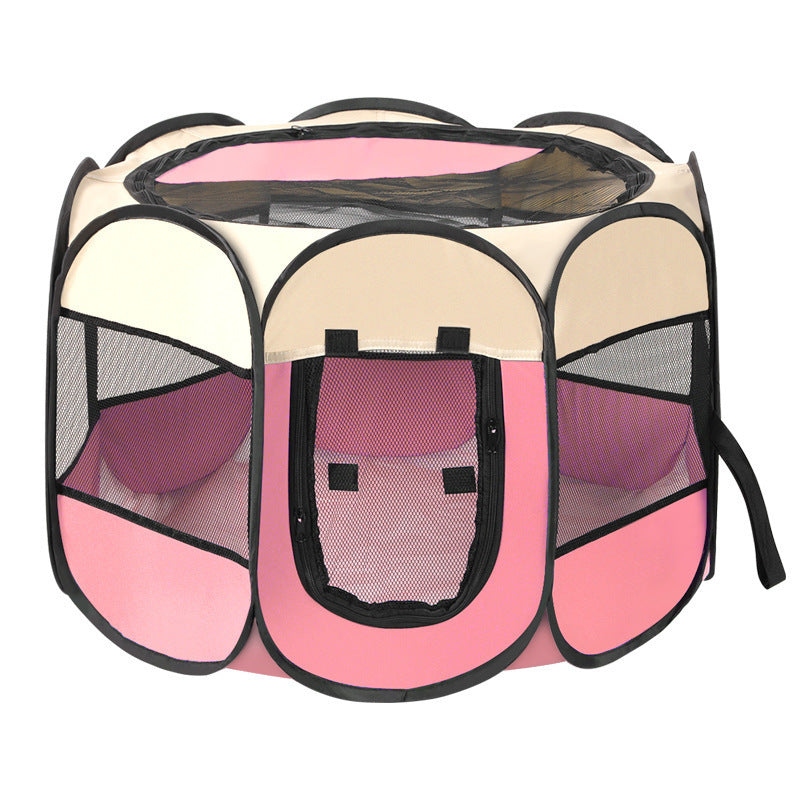 Foldable octagonal Oxford fabric pet playpen tent with mesh windows, product image 10