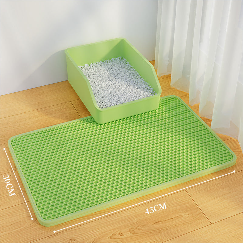 Leak-Proof Double Layer EVA Cat Litter Mat, Anti-Splash