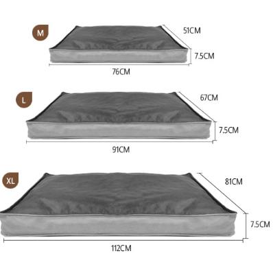 Grey memory foam dog bed with removable water-resistant cover, photo 6