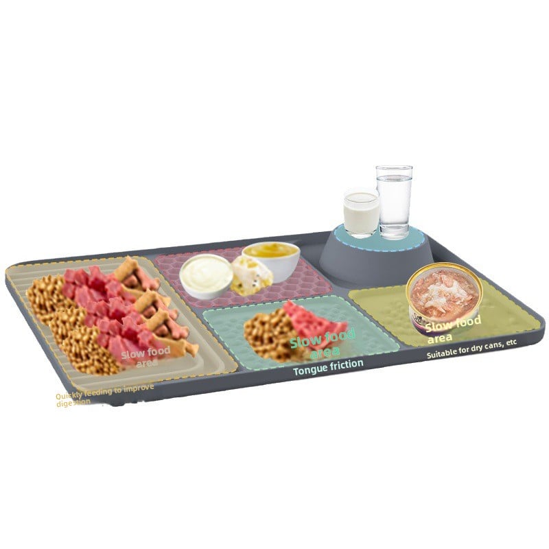 Silicone Pet Lick Mat Slow Feeder Tray with Suction Cup Non-Slip Base for Cats and Dogs