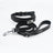 PU leather dog collar and lead in apricot with bag holder