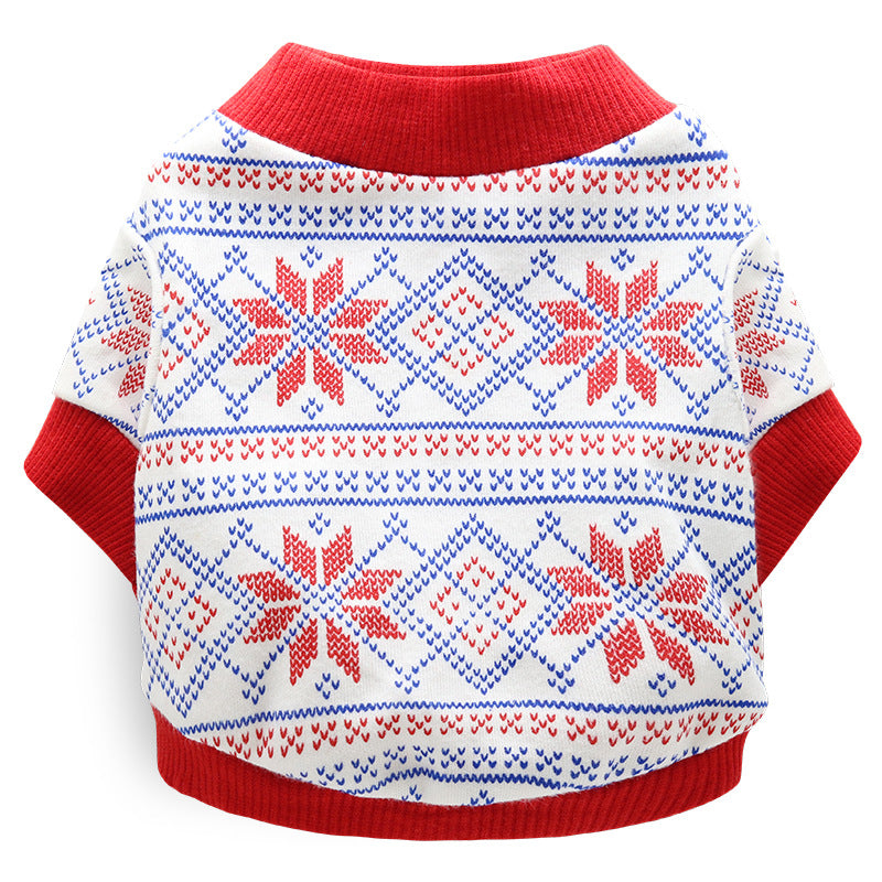Cotton holiday pet T-shirt for small dogs and cats, close-up detail