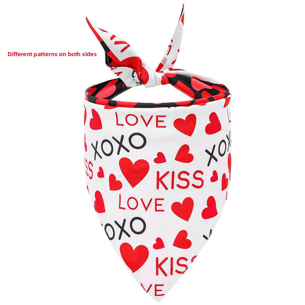 Reversible heart print dog bandana, available in 6 styles, size Large, image 5