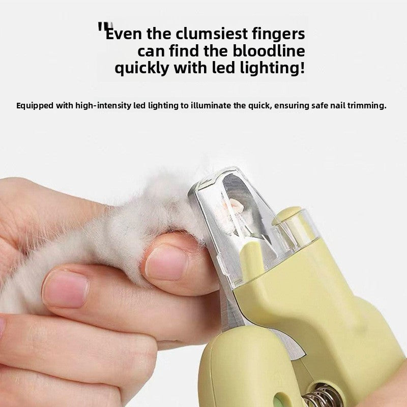 Banana Shaped LED Pet Nail Clipper with Safety Guard