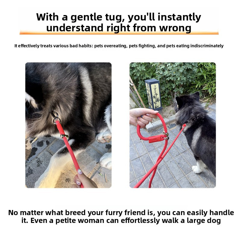 Adjustable crossbody rope dog lead, available from Pet Royale UK