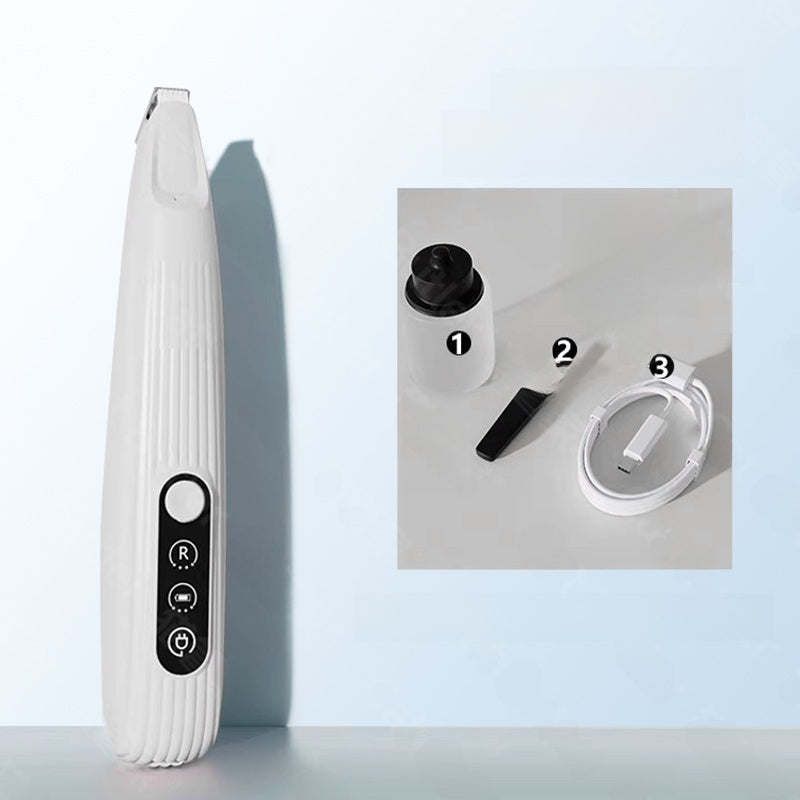 Quiet Cordless Pet Clipper with LED Light and Interchangeable Heads