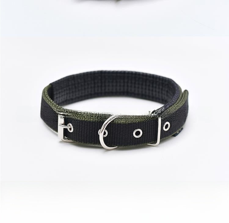 Foam padded adjustable dog collar in 10 colour options
