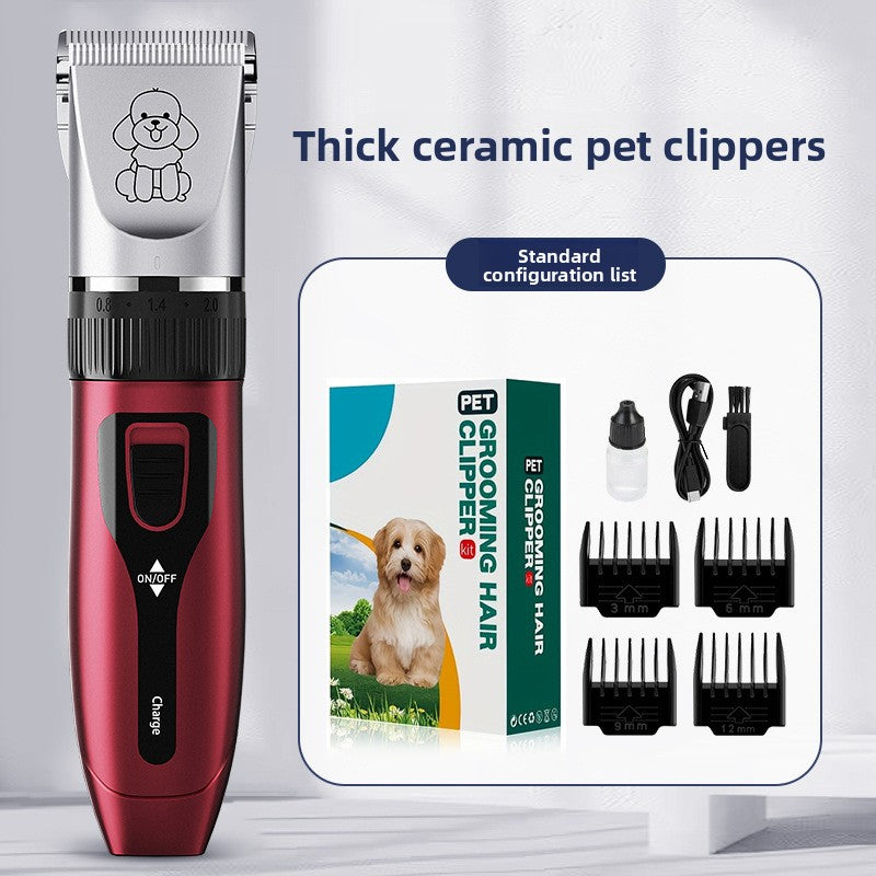 Ceramic Blade Pet Shaver with Guide Combs and Spare Blade Heads