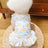 Soft polyester dog vest for autumn and winter in Blue, front view