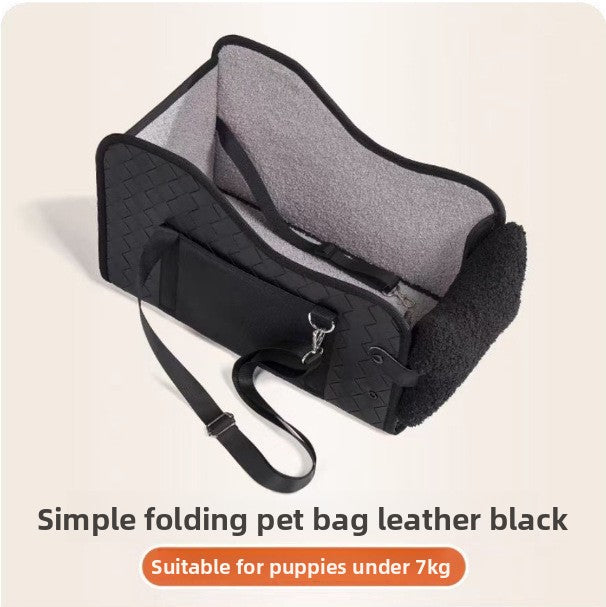 Dog car seat for small dogs and puppies in Black Leather-Look