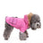 Windproof hooded dog jacket with zip front in Blue Style A, side view