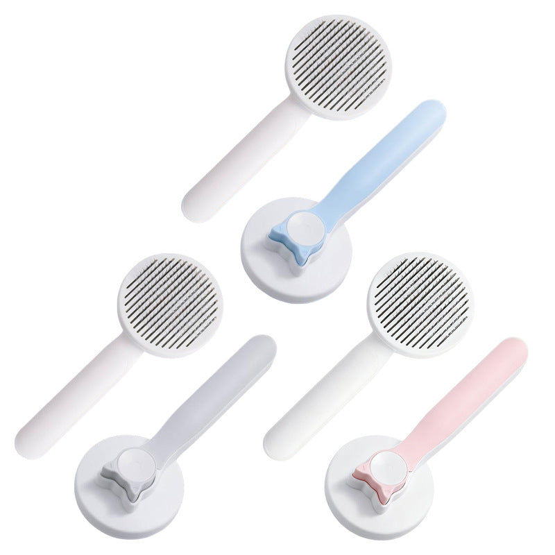 Self-Cleaning Fine-Tooth Comb with Cat Head Design for Dogs and Cats