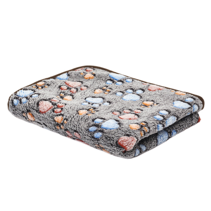 Coral fleece pet blanket with print in Black Paw, size 40 x 60cm