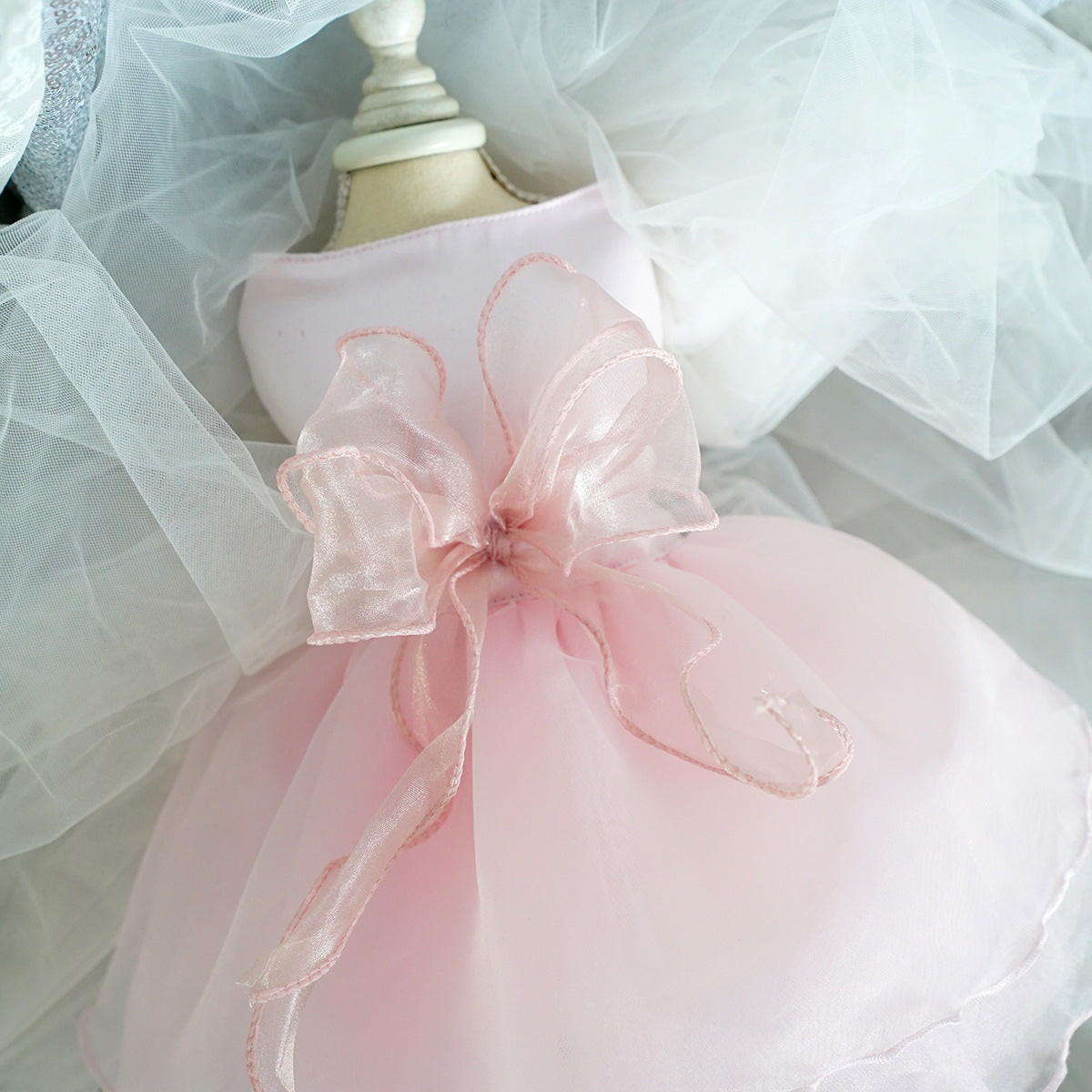 Layered satin and organza tutu dresses in six colours