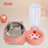 Blue double pet food bowl with water dispenser, view 9