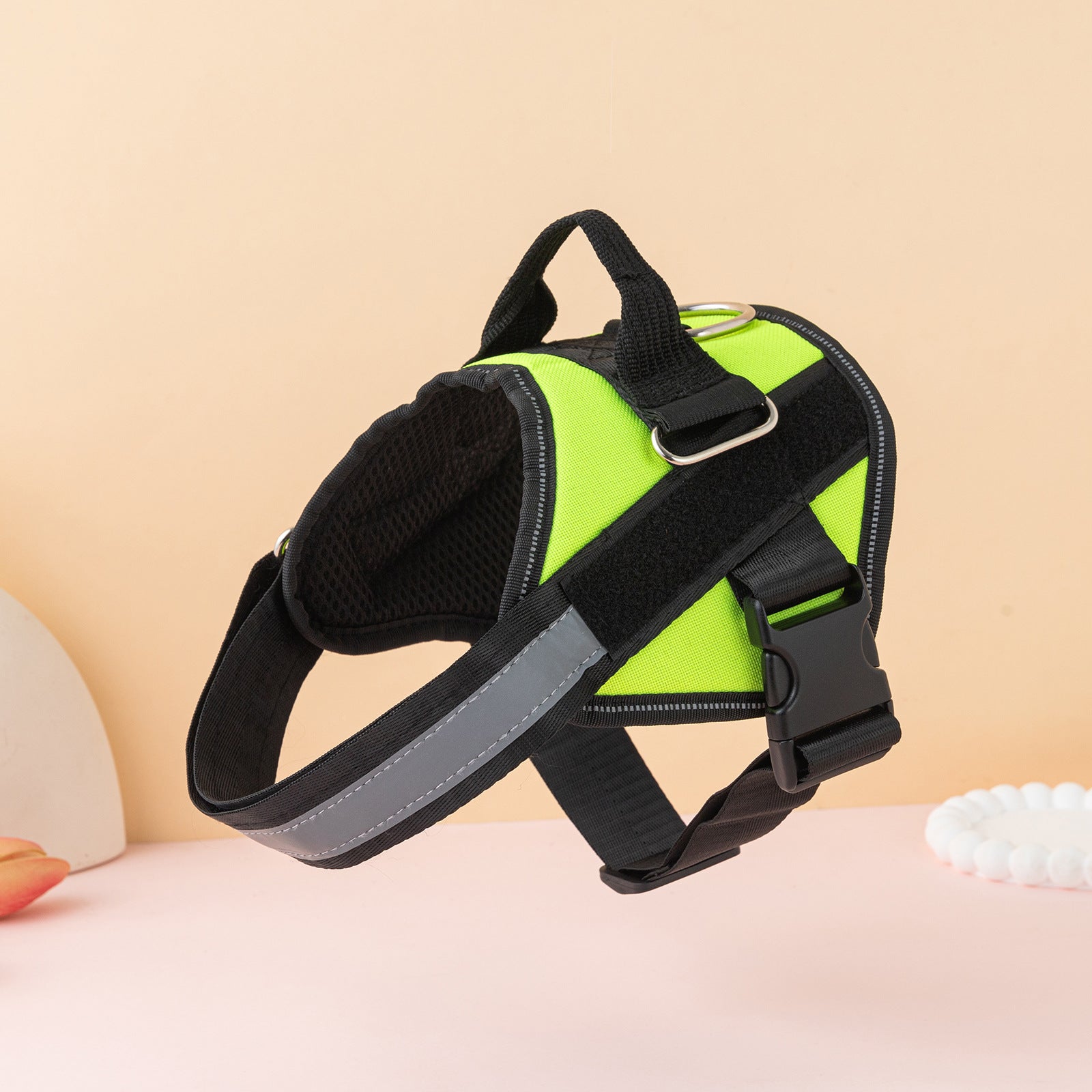 Reflective escape resistant dog harness in black, view 13
