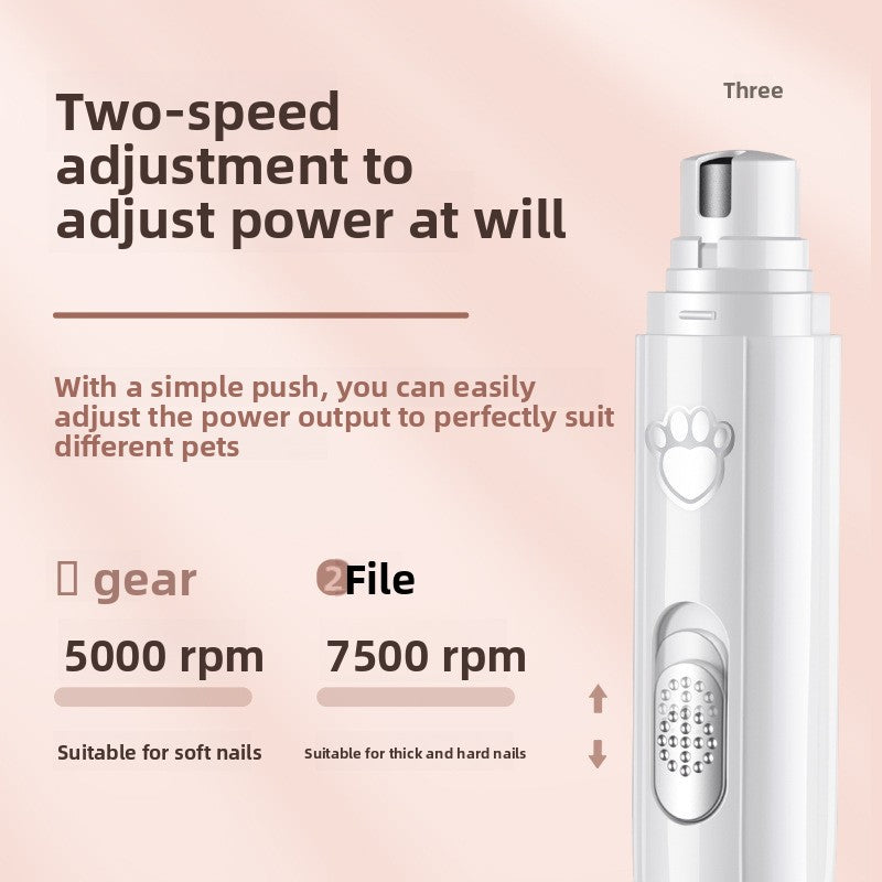 2-in-1 LED Pet Nail Grinder and Clipper with Safety Cover, USB