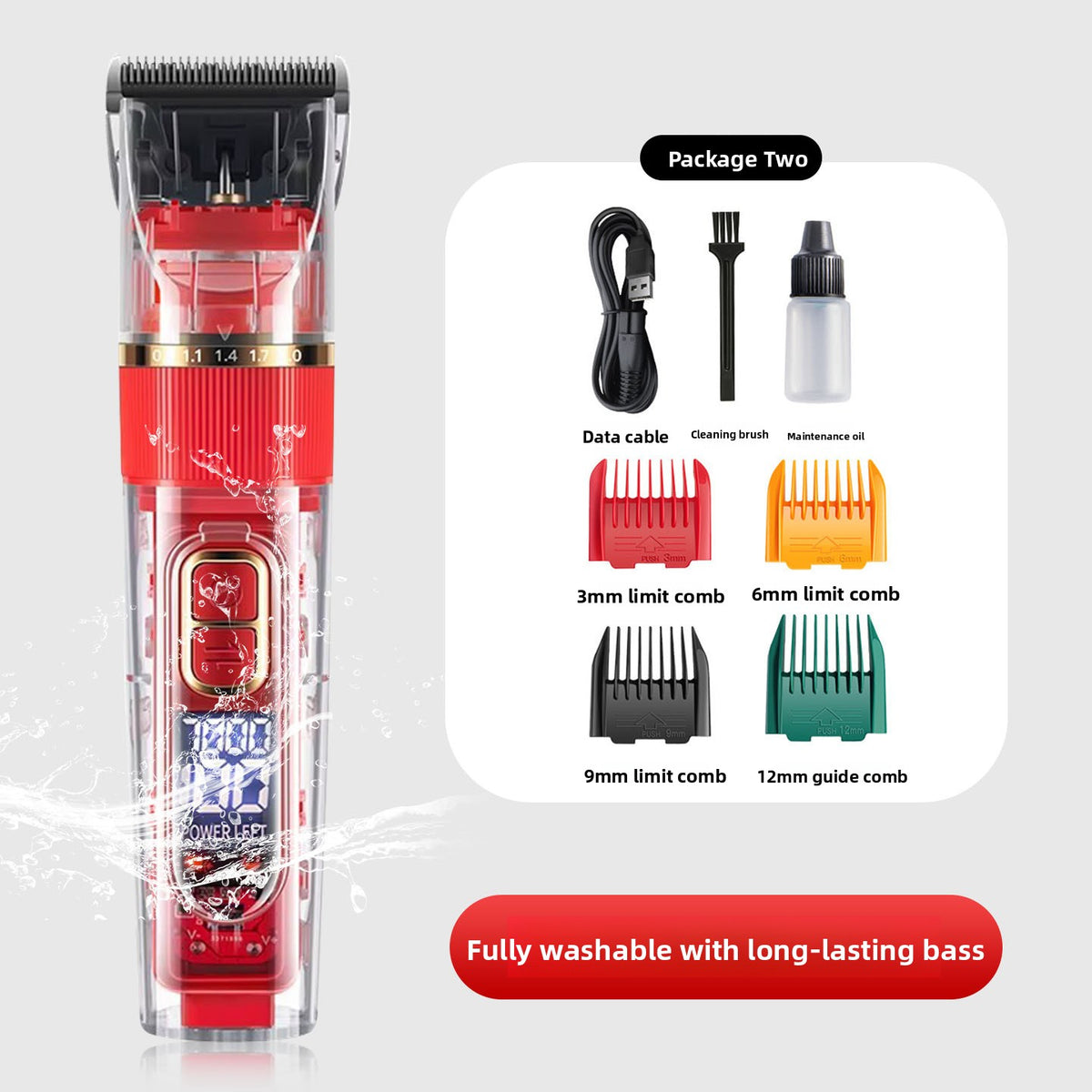 Rechargeable Dog Hair Clippers, Quiet Lithium Battery Pet Trimmer