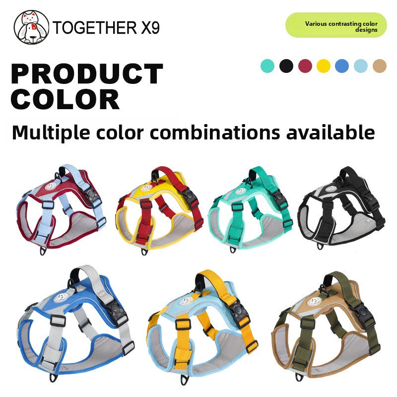 Reflective vest harness for large dogs, 4 sizes available