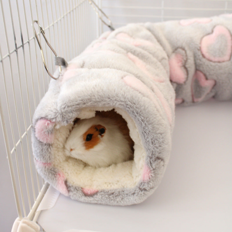 Flannel pet tunnel sleeping bag for small pets, main product photo