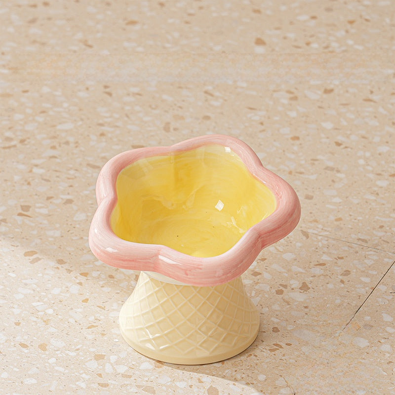 Ceramic Pet Food Bowl with Anti-Spill Design