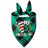 Christmas printed pet bandana for dogs and cats in Green Snowmobile, in a home setting