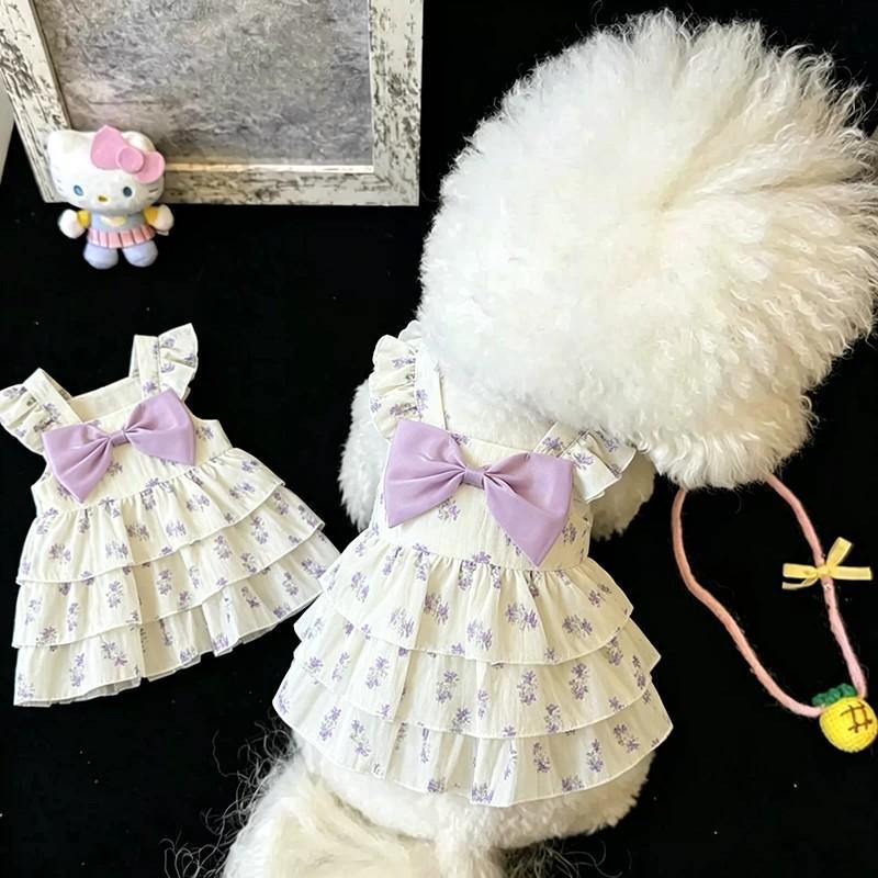 Floral strap summer dress for small dogs, available in 2 colours, image 6