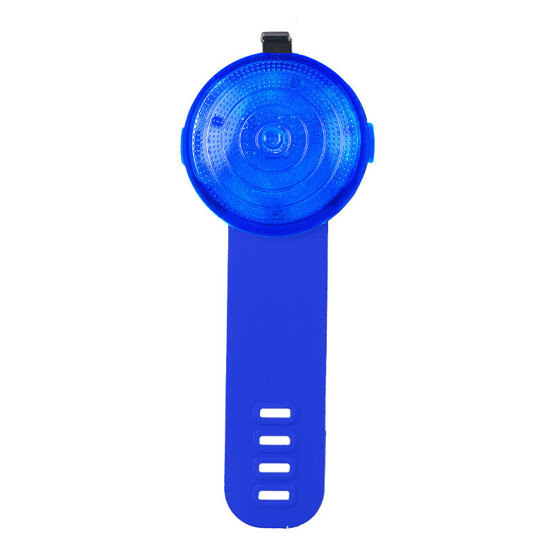 Rechargeable clip-on LED dog collar light in Blue Transparent