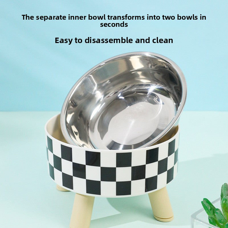 Raised stainless steel cat bowl with stand, detail photo 3