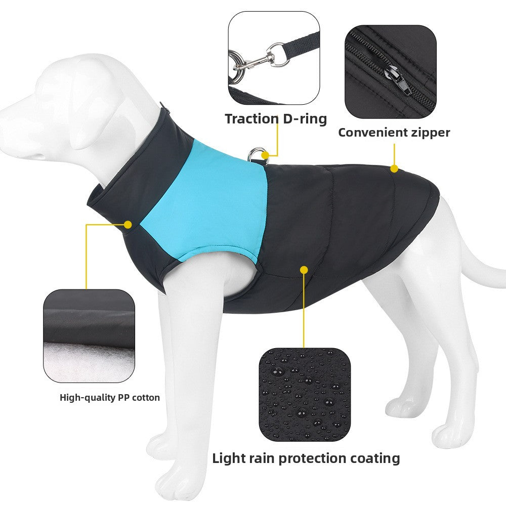 Windproof padded winter dog coat, available in 4 colours, sizes Small to 5XL, image 3