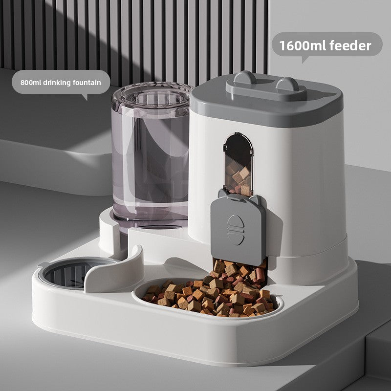 Two-in-One Automatic Pet Feeder Bowl with Food and Water Dispensing for Cats