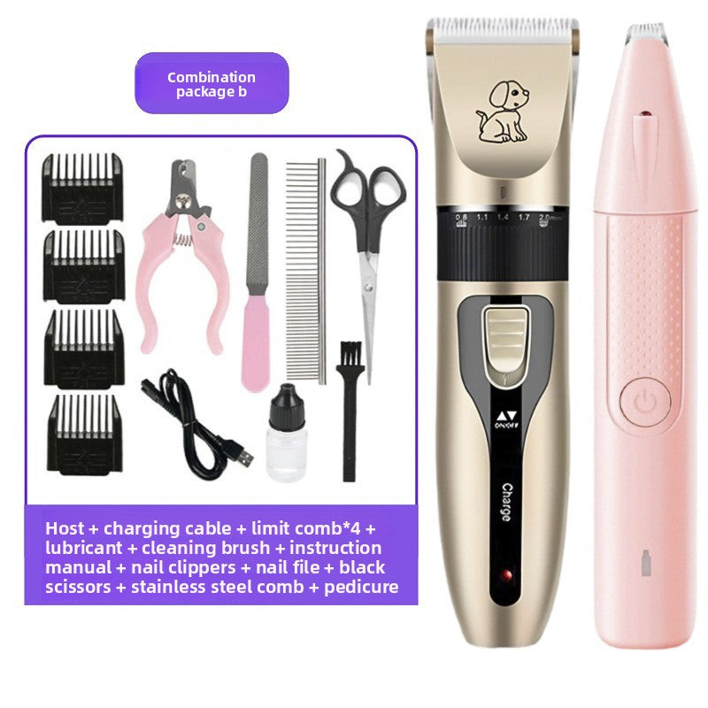 Pet Hair Clipper Grooming Kit with Steel Comb and Scissors