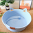 Small woven rattan cat nest in macaron blue with ball, view 5