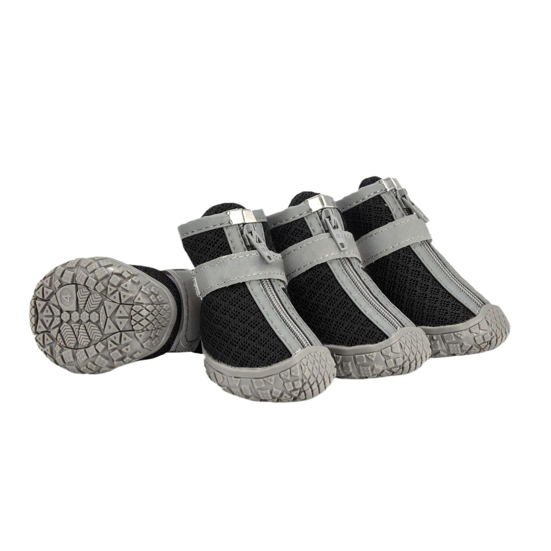 Breathable mesh puppy shoes with TPR soles in Red Breathable, in a home setting