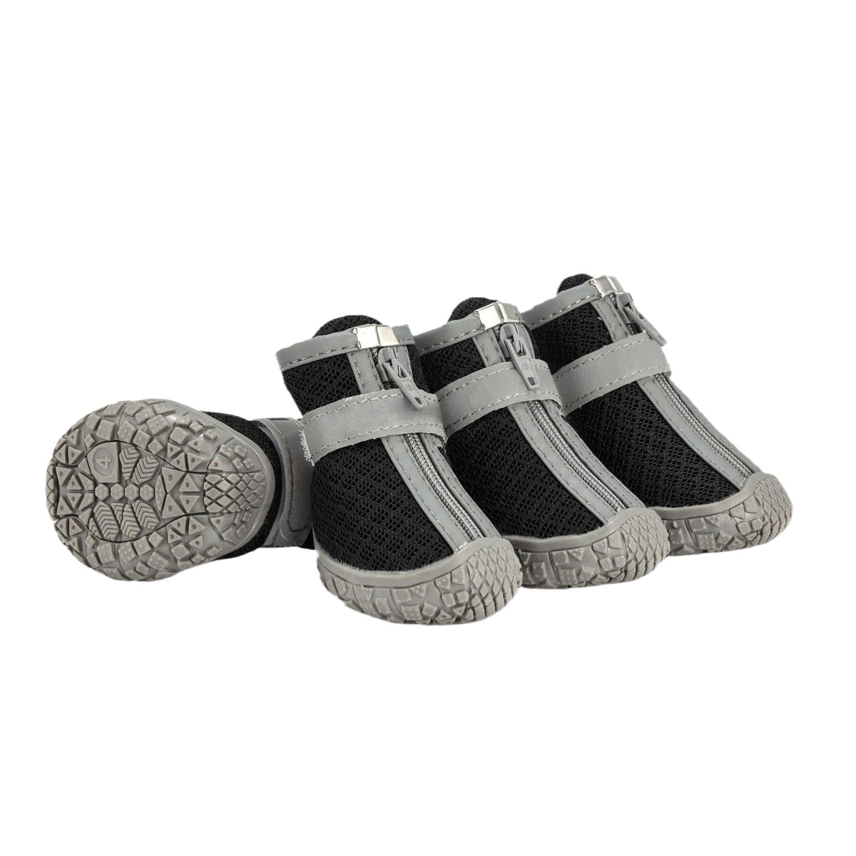 Breathable mesh puppy shoes with TPR soles in Red Breathable, in a home setting