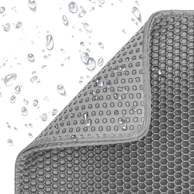 Thick Waterproof Cat Litter Mat, Double Layer EVA Design